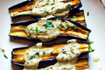 Savory Roasted Eggplant with Creamy Tahini Drizzle Recipe