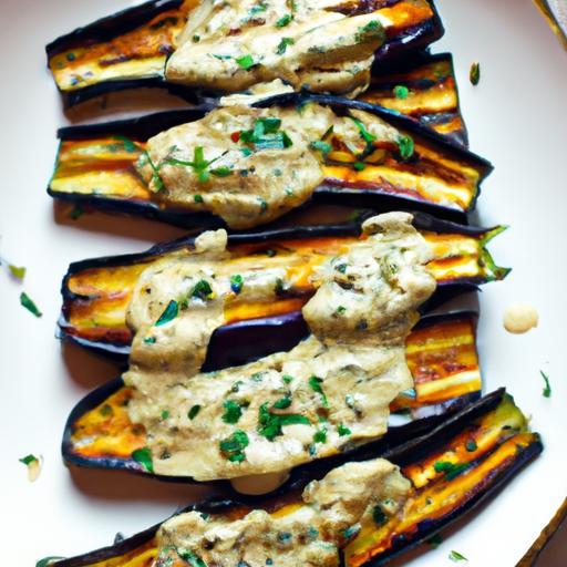 Savory Roasted Eggplant with Creamy Tahini Drizzle Recipe