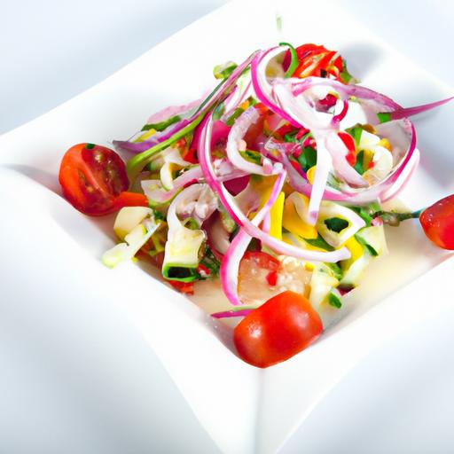 Tangy Trio Delight: Tomato, Onion & Cucumber Vinegar Salad