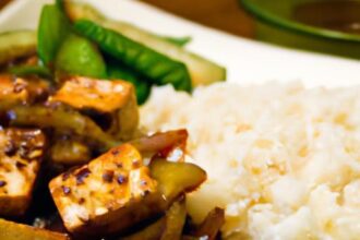 Savor Teriyaki Tofu with Rice: A Flavorful Vegan Delight