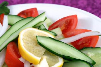Refreshing Cucumber & Tomato Salad with Zesty Lemon Twist