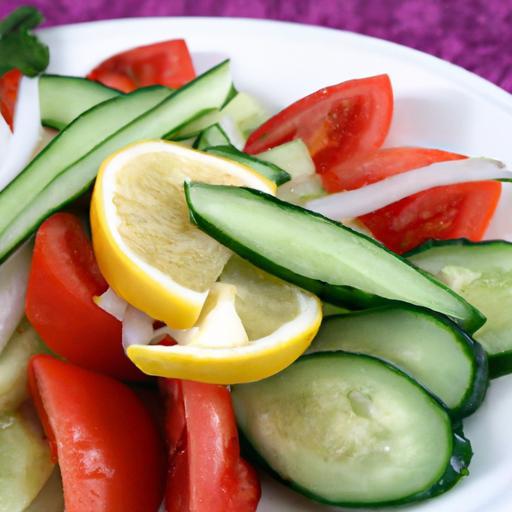 Refreshing Cucumber & Tomato Salad with Zesty Lemon Twist