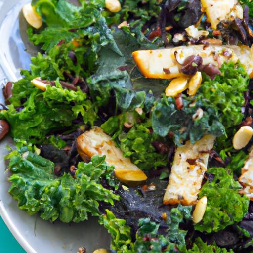 Crunchy Kale & Tempeh Salad with Creamy Tahini Drizzle