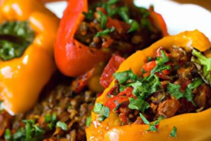 Hearty Stuffed Bell Peppers with Protein-Packed Lentils
