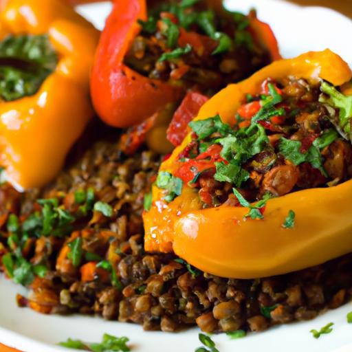 Hearty Stuffed Bell Peppers with Protein-Packed Lentils