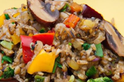 Colorful Veggie Stir-Fry Delight with Nutty Brown Rice