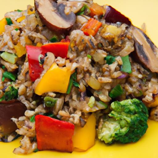 Colorful Veggie Stir-Fry Delight with Nutty Brown Rice