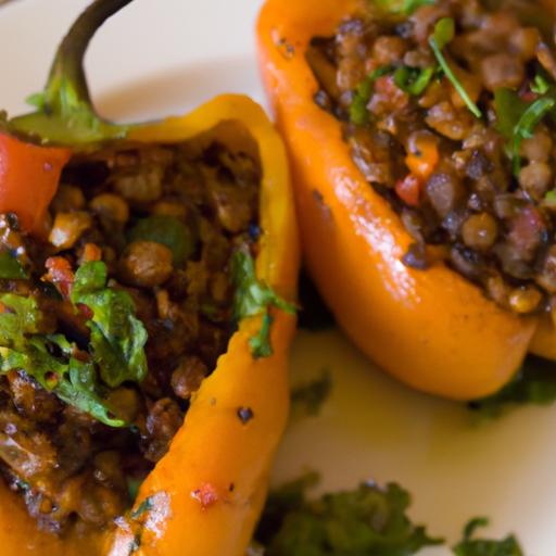 Hearty Stuffed Bell Peppers with Protein-Packed Lentils