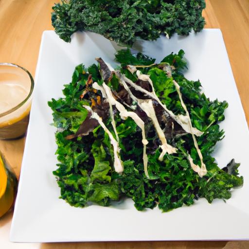 Crunchy Kale & Tempeh Salad with ​Creamy Tahini Drizzle