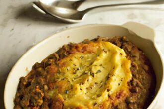 Hearty Lentil Shepherd’s Pie Topped with Sweet Potato Mash