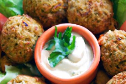 Crispy Baked Falafel with Creamy Tahini Dressing Delight