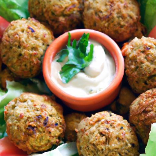 Crispy Baked Falafel with Creamy Tahini Dressing Delight