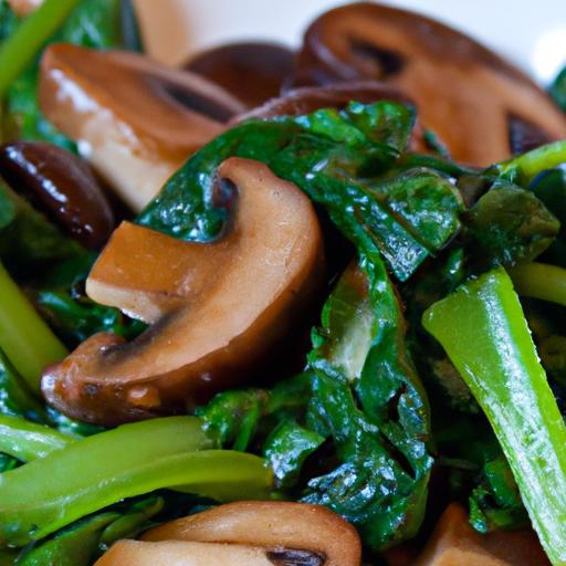 Savor the Flavor: Water-Sautéed Mushroom & Spinach Stir-Fry