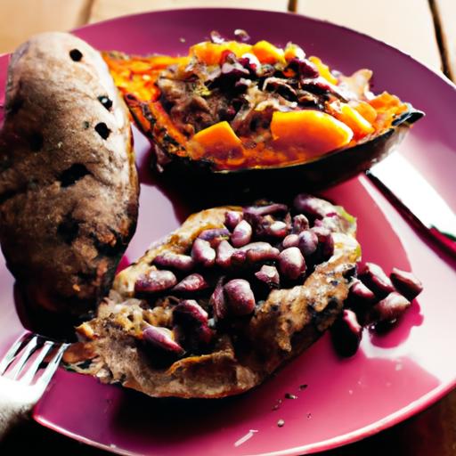 Hearty Baked sweet Potatoes with Protein-Packed Black Beans