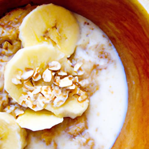 Nutritious Start: Oat Bran with almond Milk & Bananas