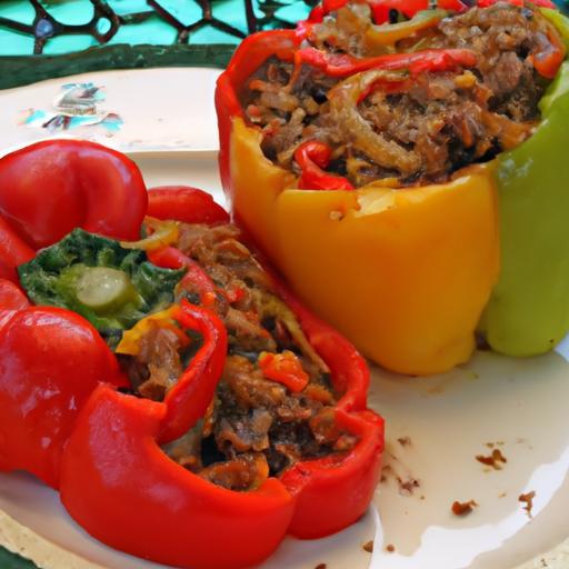Savory Stuffed Bell Peppers: Ground Beef Delight Inside