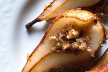 Delightful Roasted Pears with Crunchy Granola & Flaxseeds