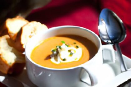Velvety Roasted Red Pepper & Gouda Cheese Soup Delight