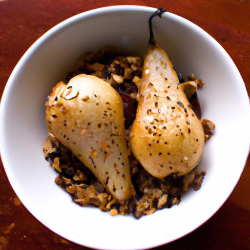 Delightful Roasted Pears with Crunchy Granola & Flaxseeds