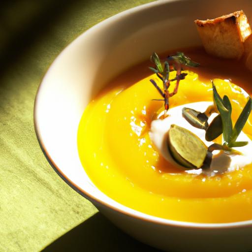 Cozy Butternut Squash ​Soup Infused with Warm Nutmeg Flair