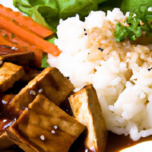 Savory teriyaki Tofu with Rice: A Flavorful Plant-Powered Meal