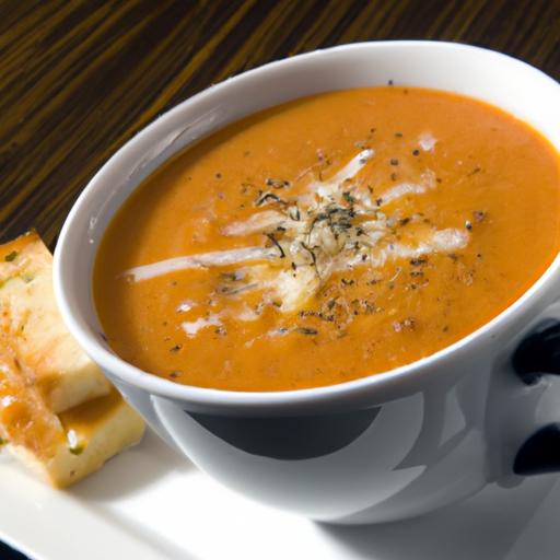 Velvety Roasted Red Pepper & Gouda cheese Soup Delight