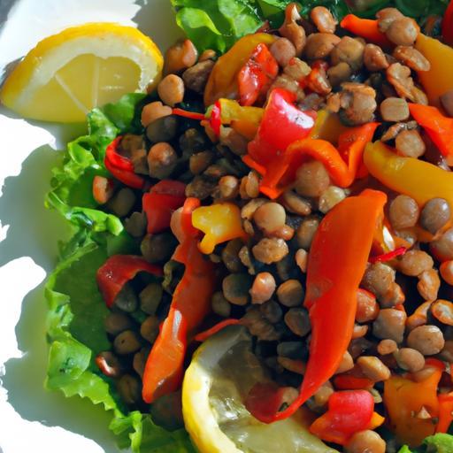 Harvest Flavors: Vibrant Lentil and Roasted Pepper Salad