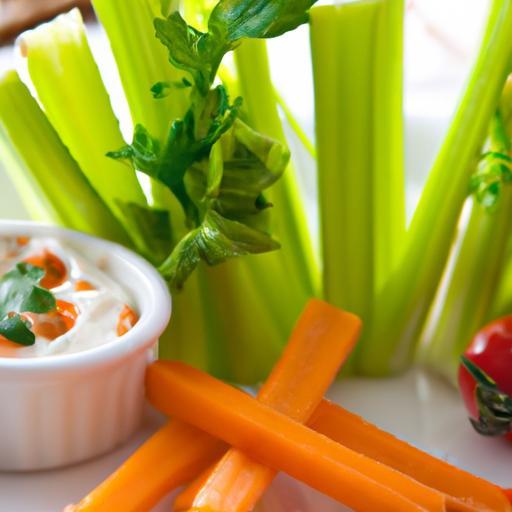Crunchy Carrot & Celery Sticks with Creamy Greek Yogurt Dip