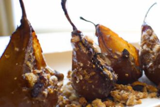 Nutty Roasted Pears with Crunchy Granola & Flaxseeds Delight