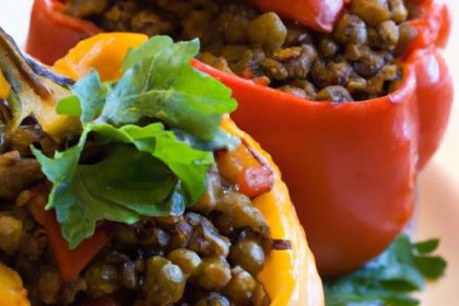 Hearty Stuffed Bell Peppers with Nutritious Lentils Delight